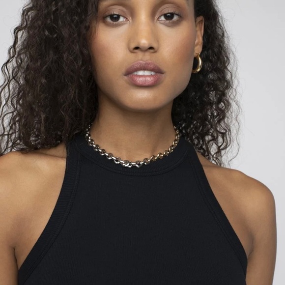 Stateside 2X1 Rib High-Neck Tank in Black - Picture 2 of 7